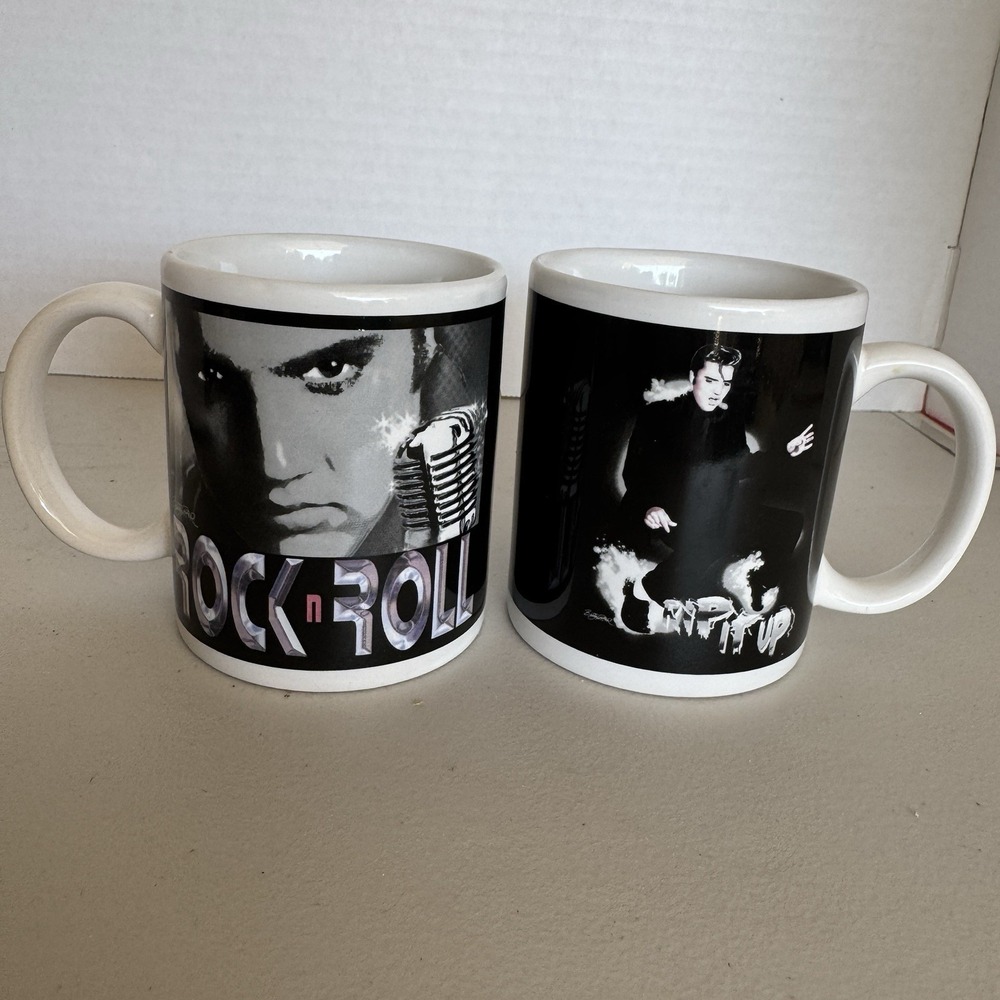 Elvis Presley RIP It Up Rock And Roll Coffee Mug / Cup Set of Two / Just For You